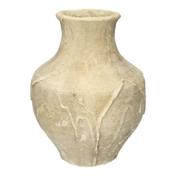 Blumenvase STEPHANIE aus Beton, mit Struktur, beige, 25cm, Ø18,5cm