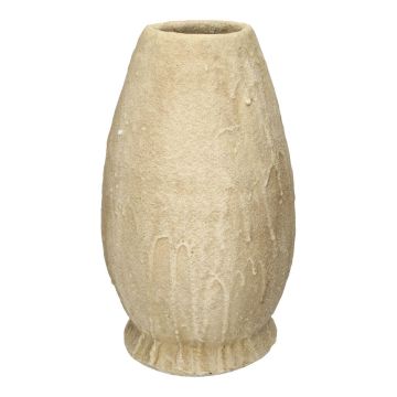 Blumenvase STEPHANIE aus Beton, mit Struktur, beige, 37,5cm, Ø22,5cm