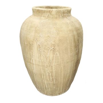 Bodenvase STEPHANIE aus Beton, mit Struktur, beige, 60,5cm, Ø42,5cm