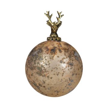Christbaumkugel NUMI aus Glas, Hirsch, antikgold, Ø12cm