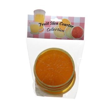 Fake Obst Orangenscheiben ANDOU, 4 Stück, orange, Ø7cm