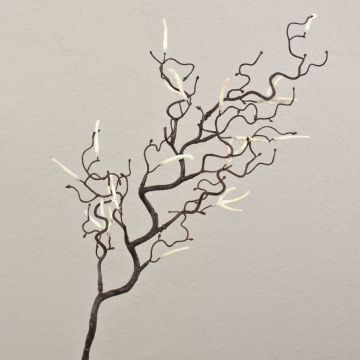 Kunst Haselnusszweig BOLTON mit Kätzchen, braun-weiß, 65cm