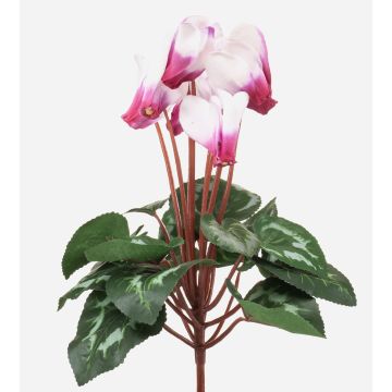 Alpenveilchen künstlich VERIANA auf Steckstab, weiß-pink, 30cm