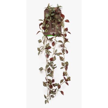 Kunst Hängepflanze Tradescantia zebrina SAELFES auf Steckstab, grün-burgunderrot, 85cm
