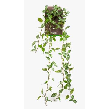 Kunst Hängepflanze Zwergpfeffer SAELFES auf Steckstab, grün-weiß, 85cm