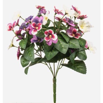 Kunstblume Stiefmütterchen NORHA auf Steckstab, pink-lila-weiß, 30cm