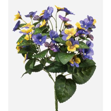 Kunstblume Stiefmütterchen NORHA auf Steckstab, gelb-blau-lila, 30cm