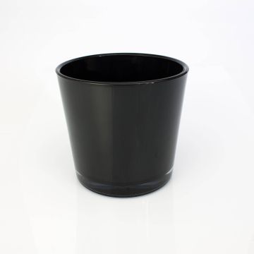 Glasübertopf ALENA, schwarz, 16cm, Ø17cm