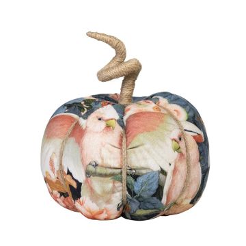 Deko Kürbis AKUNA aus Baumwolle, handmade, Kakadu Motiv, bunt, Ø13cm