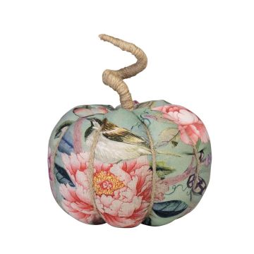 Deko Kürbis AKUNA aus Baumwolle, handmade, Schmetterling Vogel Motiv, bunt, Ø13cm