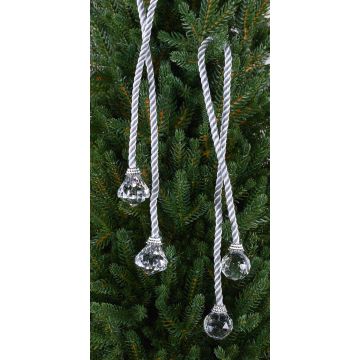 Weihnachtshänger Kordel TAYLER mit Acryl Kugeln, silber, 40cm, Ø3cm Weihnachtshänger Kordel TAYLER mit Acryl Kugeln, silber, 40cm, Ø3cm