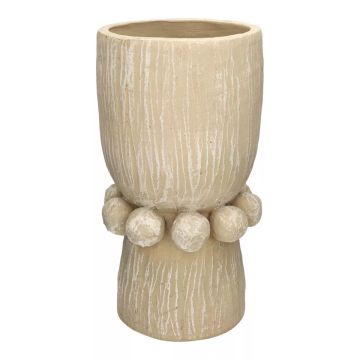 Betonvase MAKSYMILIAN, geschmückt, braun, 36,5cm, Ø18,5cm