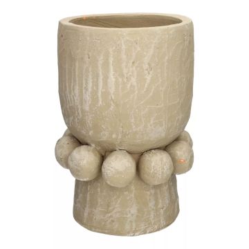 Betonvase MAKSYMILIAN, geschmückt, braun, 28,6cm, Ø18cm