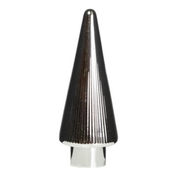 Deko Glas Weihnachtsbaum RICON, metallisch, silber, 31,5cm, Ø11,5cm