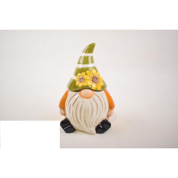 Keramik Deko Wichtel Vorratsgefäß FREDRICK mit Deckel, grün-orange, 16x13,5x23,5cm Keramik Deko Wichtel Vorratsgefäß FREDRICK mit Deckel, grün-orange, 16x13,5x23,5cm