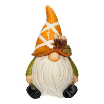 Keramik Deko Wichtel Vorratsgefäß FREDRICK mit Deckel, orange-grün, 17,5x15,4x28,8cm Keramik Deko Wichtel Vorratsgefäß FREDRICK mit Deckel, orange-grün, 17,5x15,4x28,8cm
