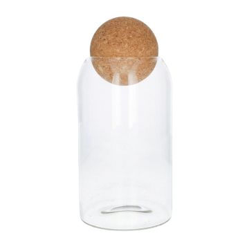 Vorratsglas SEGGY mit Korkkugel, klar, 19cm, Ø8,5cm Vorratsglas SEGGY mit Korkkugel, klar, 19cm, Ø8,5cm