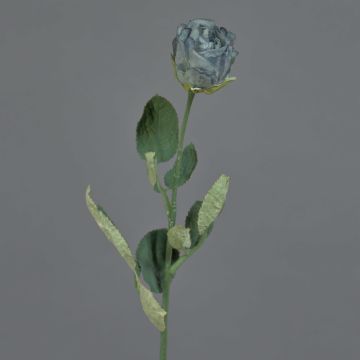Künstliche Rose FREIDA, Eco Collection, grau-hellblau, 60cm, Ø4cm