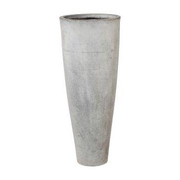 Runde Pflanzvase NARUKO, 3 Stück, Fiberglas, grau, 25x60cm, 33x80cm, 41x100cm