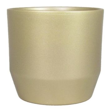 Keramik Blumentopf LENAS, perlgold-matt, 14,8cm, Ø15,5cm