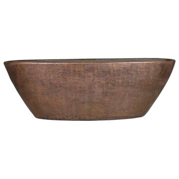 Schiffchen Keramik Schale AGAPE mit Maserung, kupfer, 68x19x24cm