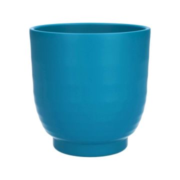 Blumentopf DARWONU, Keramik, türkis-matt, 14cm, Ø13,5cm