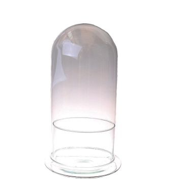 Haube aus Glas FRANKHILDE mit Teller, recycelt, transparent, 32cm, Ø17,5cm Haube aus Glas FRANKHILDE mit Teller, recycelt, transparent, 32cm, Ø17,5cm