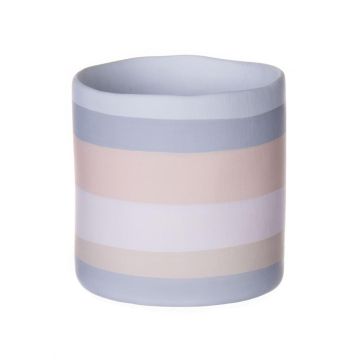 Design Keramiktopf ALIOSCHA mit Muster, rosa-creme-blau, 11,5cm, Ø11cm