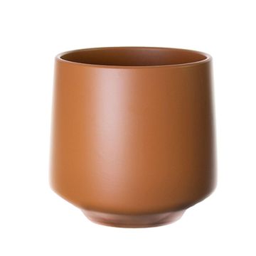 Übertopf ZIOKA aus Keramik, matt-karamell, 15,8cm, Ø18cm