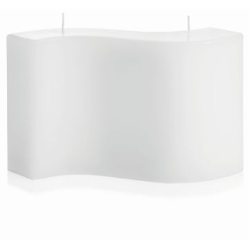 Formenkerze Welle Rohling BAYLOR mit 2 Dochten, weiß, 15cm, Ø25cm - Made in Germany