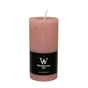 Stumpenkerze AURORA, rosenholz, 12cm, Ø5,8cm, 42h - Made in Germany