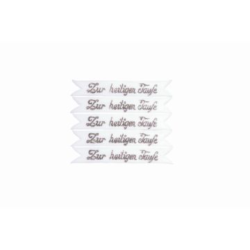 Wachsschriftzug Zur heiligen Taufe CHARDA, silber, 9x5,5cm Wachsschriftzug Zur heiligen Taufe CHARDA, silber, 9x5,5cm