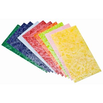 Verzierwachsplatten NEVES, marmoriert, 10 Stück, bunt, 20x10cm Verzierwachsplatten NEVES, marmoriert, 10 Stück, bunt, 20x10cm