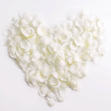 Deko Rosenblätter YAMINA, 300 Stück, creme-weiß, 5x5cm