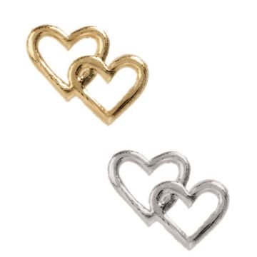 Wachsornament Herz Duo KLAEO, gold, 2x2,5cm Wachsornament Herz Duo KLAEO, gold, 2x2,5cm