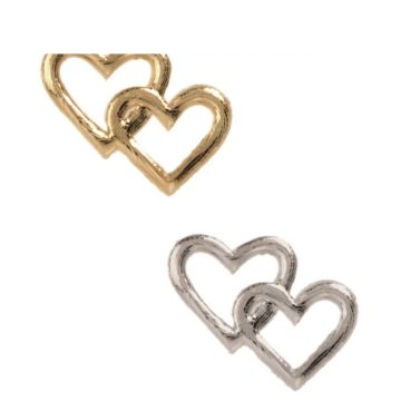Wachsornament Herz Duo KLAEO, silber, 2x2,5cm Wachsornament Herz Duo KLAEO, silber, 2x2,5cm
