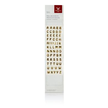 Wachsverzierung Buchstaben DANILA für Kerzen, Großbuchstaben, Handarbeit, 61 Stück, gold, 9mm Wachsverzierung Buchstaben DANILA für Kerzen, Großbuchstaben, Handarbeit, 61 Stück, gold, 9mm