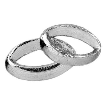Wachsornament Eheringe SARAI ohne Stein, silber glänzend, 1,8x3,5cm Wachsornament Eheringe SARAI ohne Stein, silber glänzend, 1,8x3,5cm