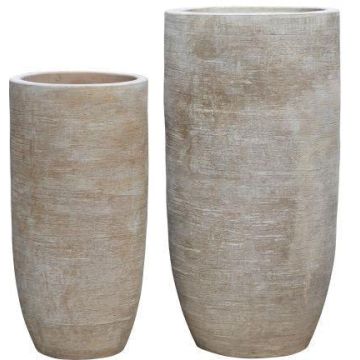 Terrakotta Blumenvase SORVENA, 8 Stück, handmade, patiniert, outdoor, braun, 86cm/110cm Terrakotta Blumenvase SORVENA, 8 Stück, handmade, patiniert, outdoor, braun, 86cm/110cm