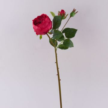 Künstliche Kohl-Rose MIRETTA, rot, 60cm, Ø3-9cm