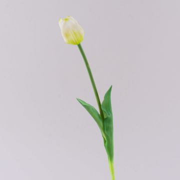 Kunsttulpe LONA, weiß-grün, 45cm, Ø4cm