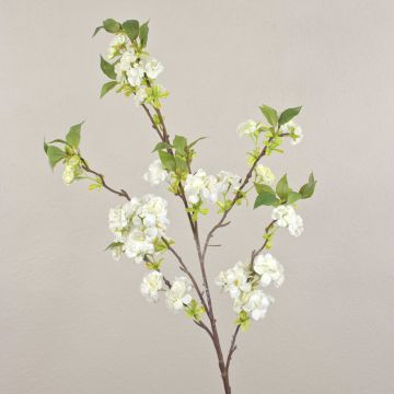 Kunst Kirschblütenzweig MATSUDA mit Blüten, creme-weiß, 130cm, Ø6-11cm