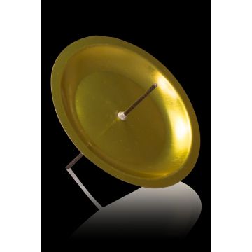 Metall Kerzenstecker KRISTOFFER für Adventskranz, für Kerzen ca. Ø5cm, gold, 8cm, Ø12cm