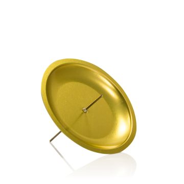 Metall Kerzenstecker KRISTOFFER für Adventskranz, für Kerzen ca. Ø6cm, gold, 10cm, Ø12cm