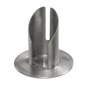 Kerzenständer Messing CONSTANCE, für Kerzen ca. Ø4cm, vernickelt, matt gebürstet, silber, 8cm, Ø9cm