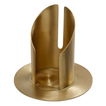 Kerzenständer Messing CONSTANCE, für Kerzen ca. Ø5cm, matt gebürstet, gold, 9cm, Ø10cm