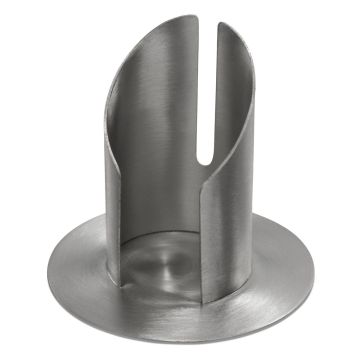 Kerzenständer Messing CONSTANCE, für Kerzen ca. Ø5cm, vernickelt, matt gebürstet, silber, 9cm, Ø10cm