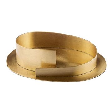 Ovaler Kerzenständer Messing KATALEYA, für Kerzen ca. 6x9cm, matt gebürstet, gold, 12cm