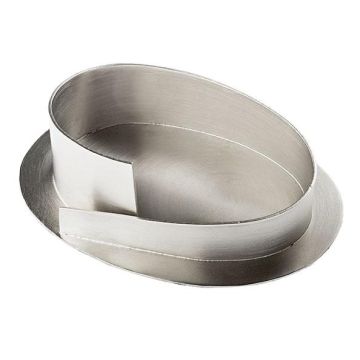 Ovaler Kerzenständer Messing KATALEYA, für Kerzen ca. 6x9cm, matt gebürstet, silber, 12cm