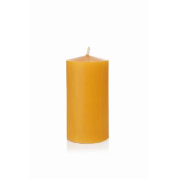 Bienenwachskerze BABETTE, natur-gelb, 15cm, Ø8cm, 90h - Made in Germany